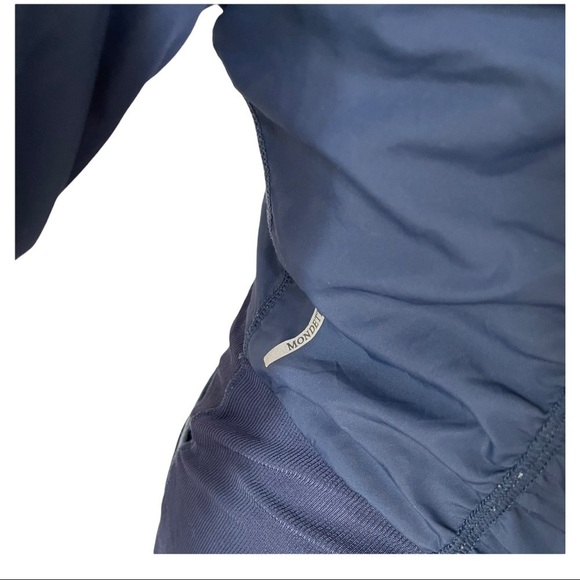 Mondetta Navy Ruched Full Zip Hoodie Track Jacket Size Medium - Picture 3 of 10